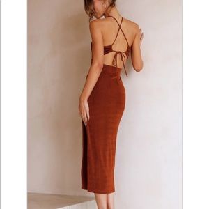 billy j copper midi dress